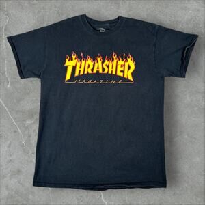 Thrasher Skateboard Magazine Y2K Fire Flame San Francisco Mens Medium T-Shirt